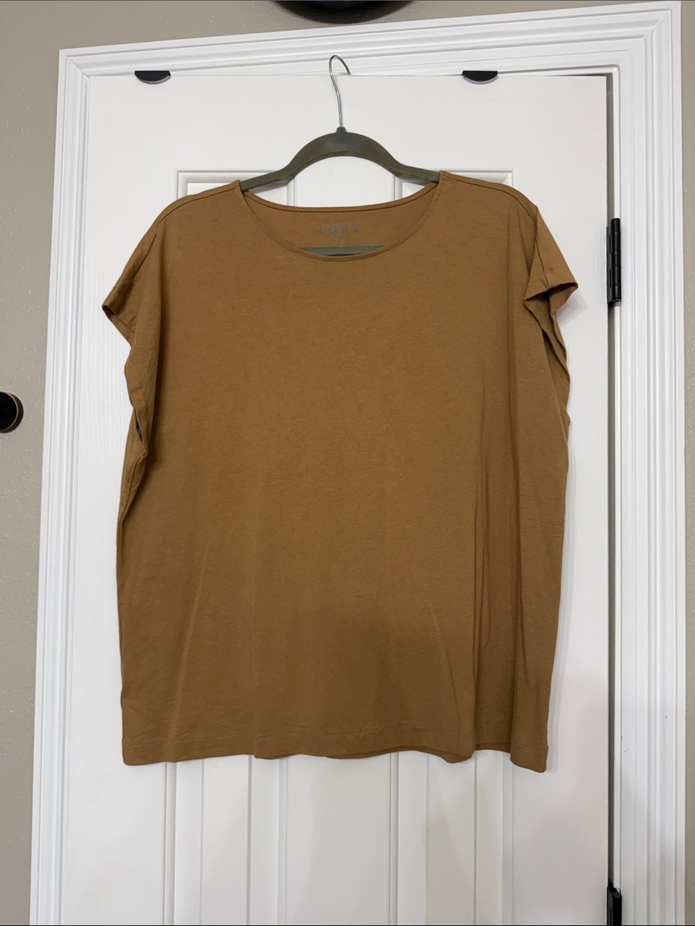 LOFT Short Sleeve Tee in Camel Brown